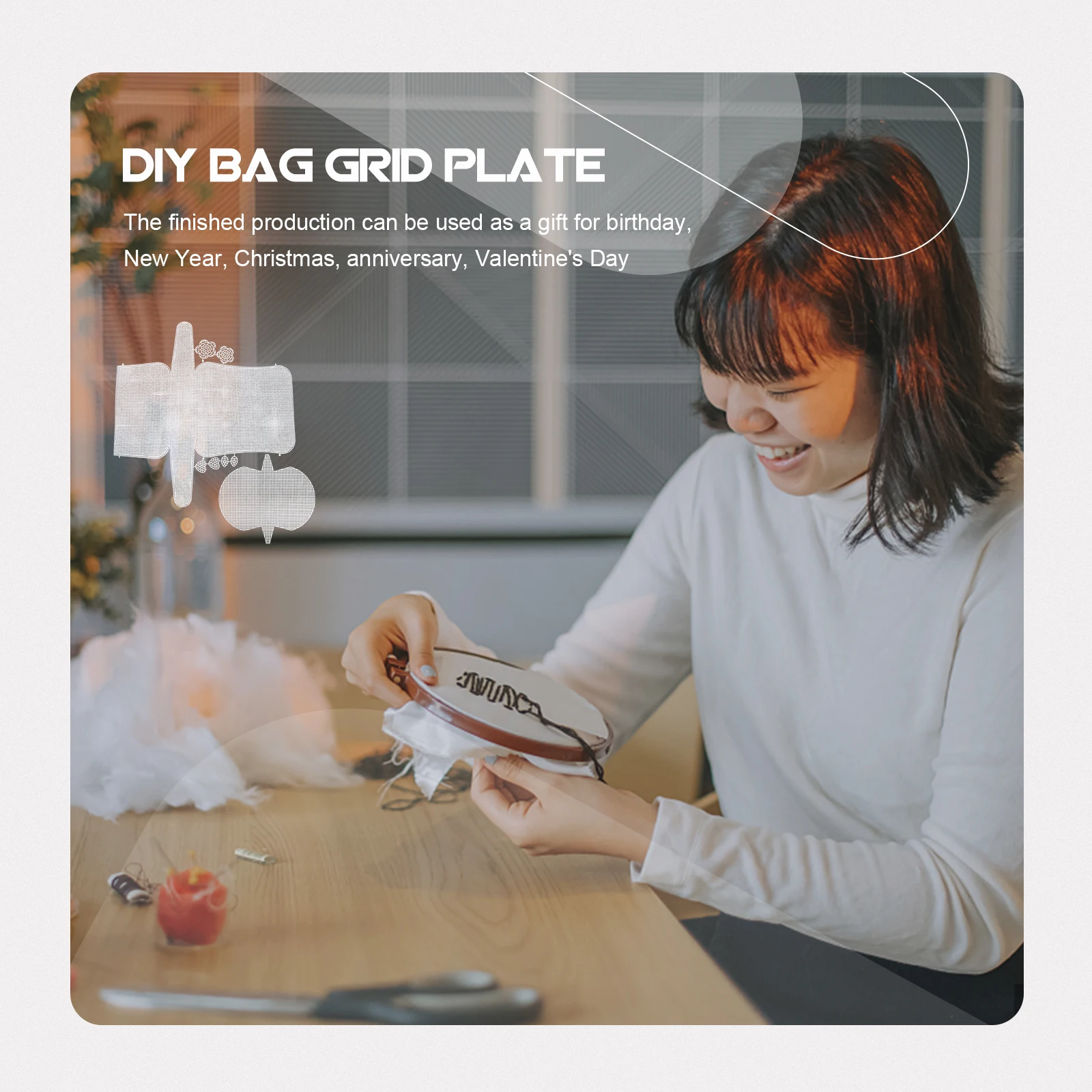 Cross Stitch DIY Woven Bag Plate White Plastic Weaving Board Embroidery Needlework Gifts Bag Grid Knitting Projects
Cross Stitch DIY Woven Bag Plate White Plastic Weaving Board Embroidery Needlework Gifts Bag Grid Knitting Projects