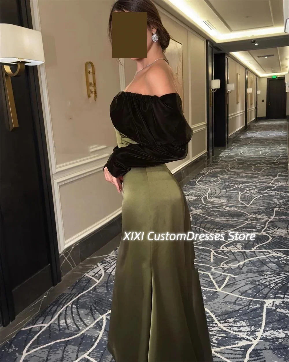 Customized فساتين سهرة Off-The-Shoulder Neckline Formal Occasion Dresses Floor-Length Ruffle Zipper Up Long Sleeves Wedding Part
Customized فساتين سهرة Off-The-Shoulder Neckline Formal Occasion Dresses Floor-Length Ruffle Zipper Up Long Sleeves Wedding Part