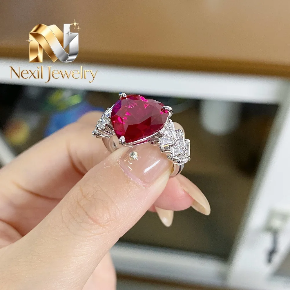 Nexil Jewelry Luxury Solid Platinum PT950 Women's Love Red 7 karat Moissanite Diamond Ring Diamond Ring Wedding Ring
Nexil Jewelry Luxury Solid Platinum PT950 Women's Love Red 7 karat Moissanite Diamond Ring Diamond Ring Wedding Ring