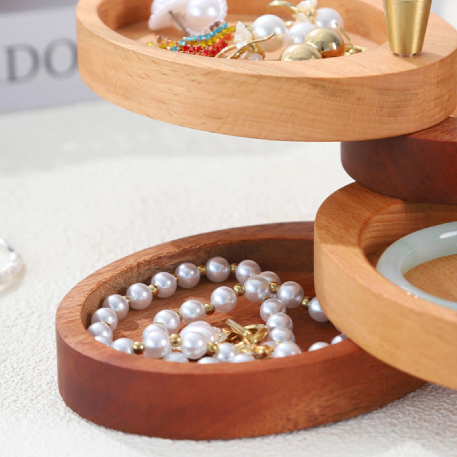 Oval Wood Jewelry Box Polished Finish Rotating Jewelry Box Tabletop Decor Compact
Oval Wood Jewelry Box Polished Finish Rotating Jewelry Box Tabletop Decor Compact