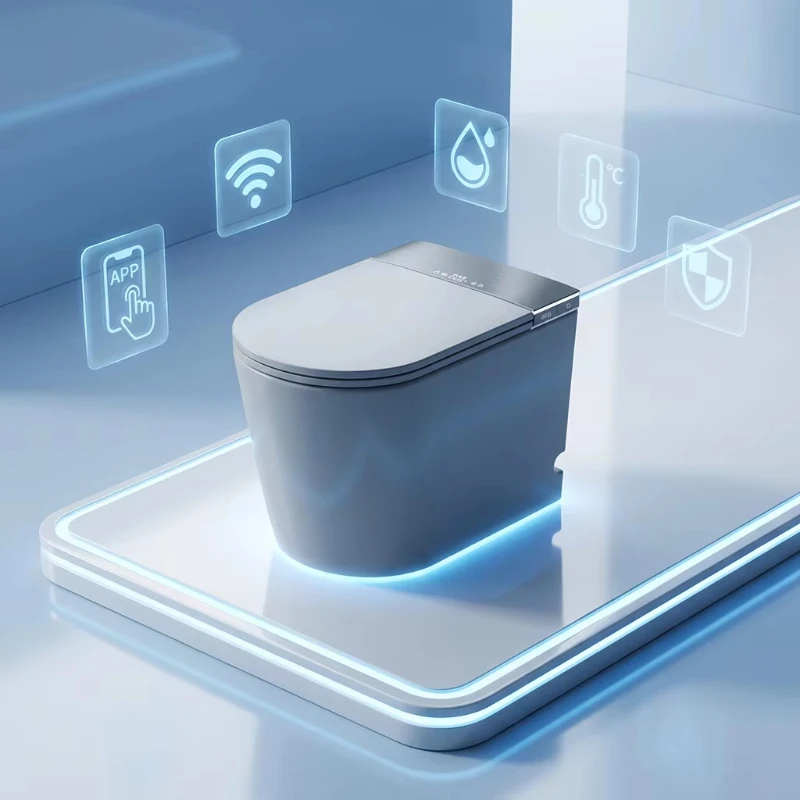 Modern foot sensor bathroom products Automatic ceramic bathroom toilet Floor-to-ceiling smart toilet remote control
Modern foot sensor bathroom products Automatic ceramic bathroom toilet Floor-to-ceiling smart toilet remote control