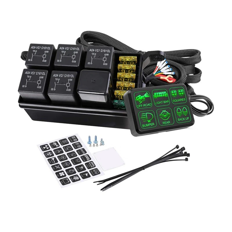 6 Gang Switch Panel Electronic Relay Circuit Control Box Fuse Relay Box Wiring Harness Assemblies For Car Truck Jeep
6 Gang Switch Panel Electronic Relay Circuit Control Box Fuse Relay Box Wiring Harness Assemblies For Car Truck Jeep