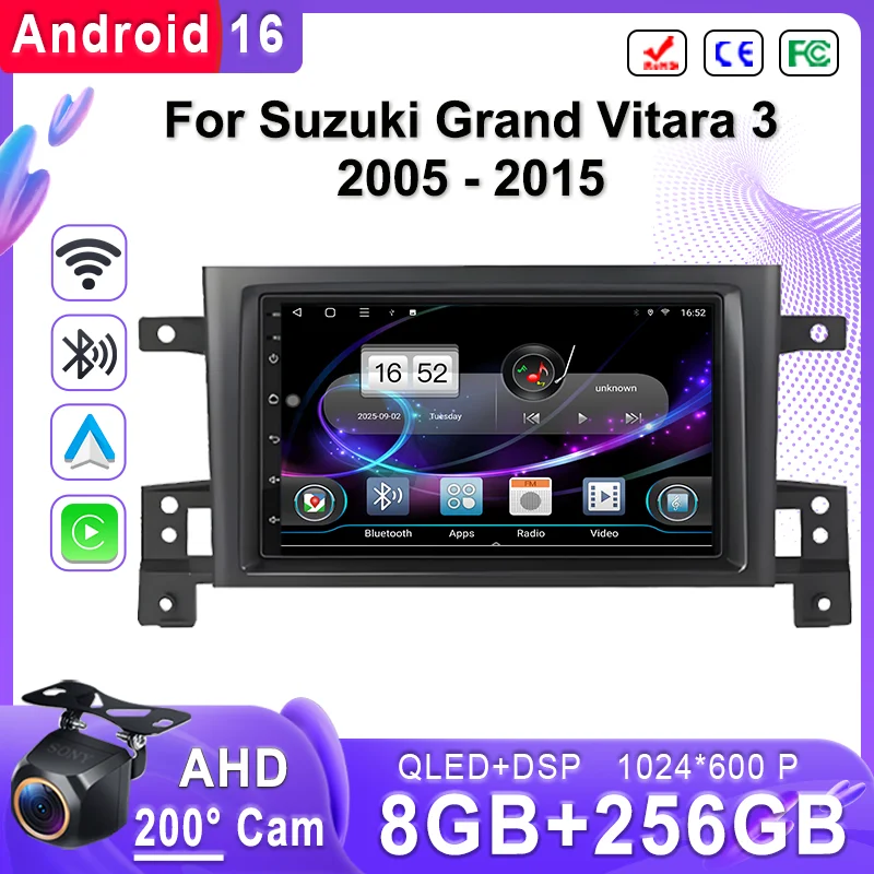 Android 16 Car For Suzuki Grand Vitara 3 2005-2010 2011-2015 Plug and Play High-performance CPU Dash Cam HDR GPS Navigation wifi
Android 16 Car For Suzuki Grand Vitara 3 2005-2010 2011-2015 Plug and Play High-performance CPU Dash Cam HDR GPS Navigation wifi