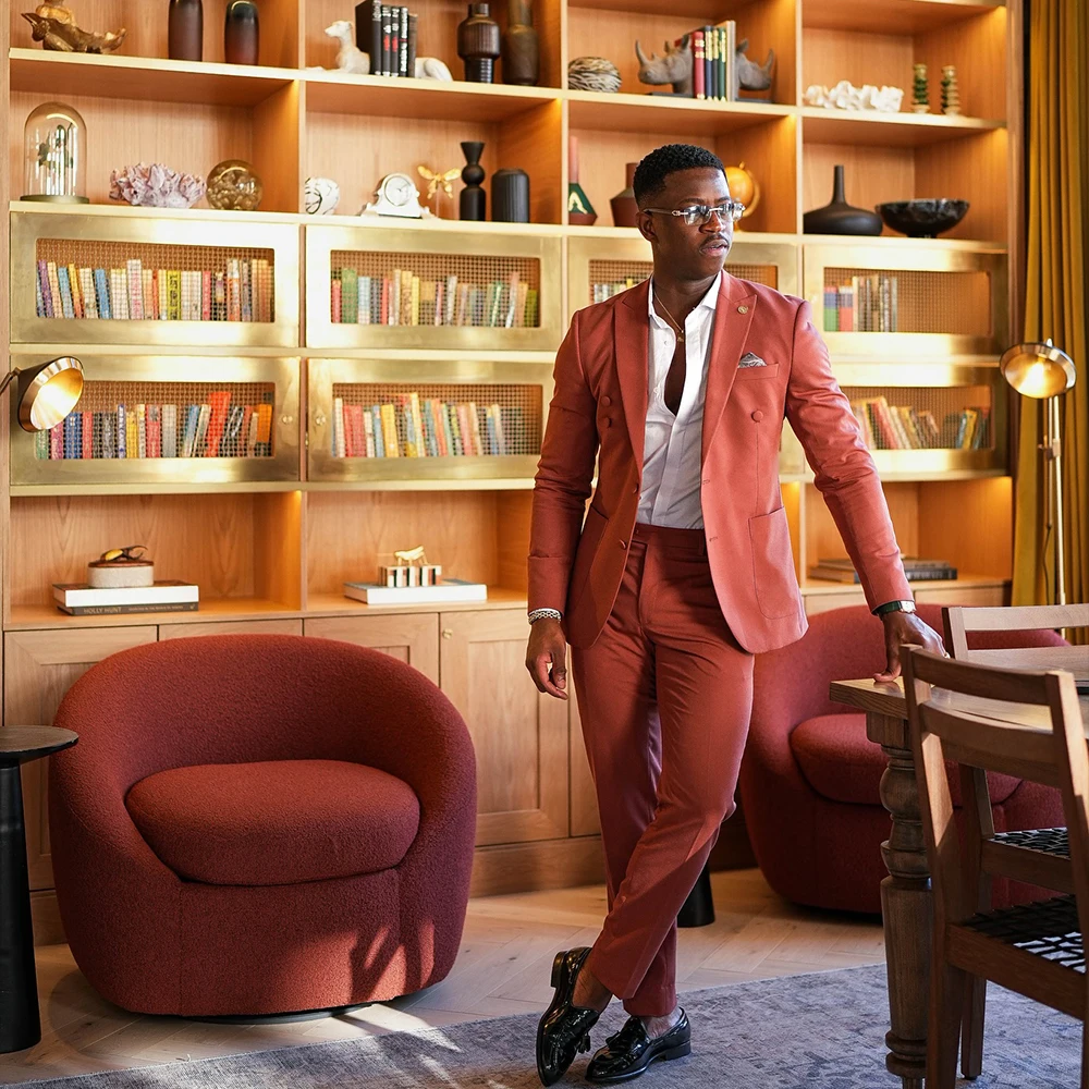 Orange Men's Suit 2 Pieces Peaked Lapel Single Breasted Wedding Guest Suit Blazer Tuxedo Office Business Jacket+Pants Customized
Orange Men's Suit 2 Pieces Peaked Lapel Single Breasted Wedding Guest Suit Blazer Tuxedo Office Business Jacket+Pants Customized
