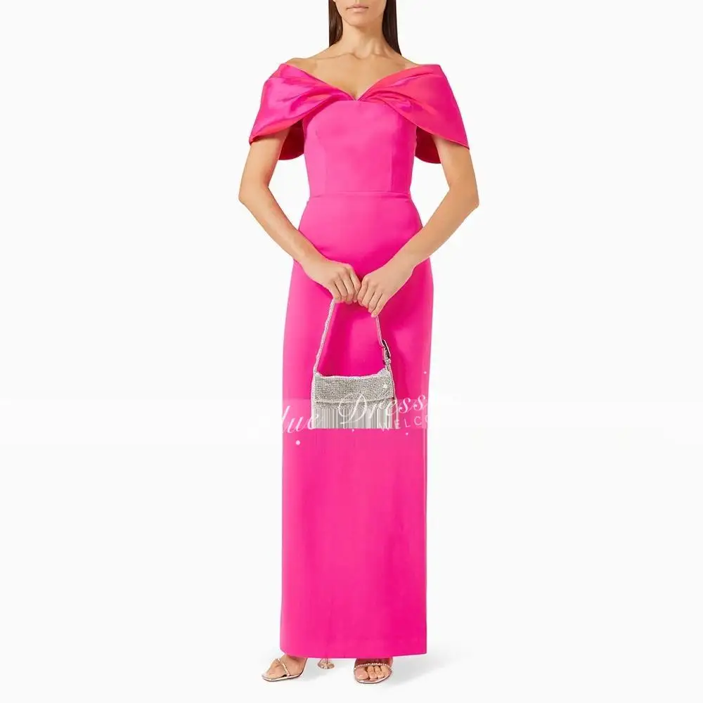 Customized Column Prom Dresses for Women Hot Pink Off the Shoulder Elegant Prom Gowns Maxi Side Split Simple Evening Party Dres
Customized Column Prom Dresses for Women Hot Pink Off the Shoulder Elegant Prom Gowns Maxi Side Split Simple Evening Party Dres