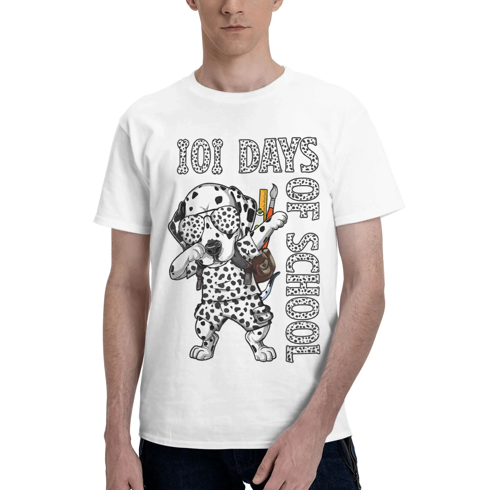 Printed 101 Days School Dabbing Dalmatian Dog T Shirt for Men Women Cotton Tee Shirt Short Sleeve Tops
Printed 101 Days School Dabbing Dalmatian Dog T Shirt for Men Women Cotton Tee Shirt Short Sleeve Tops