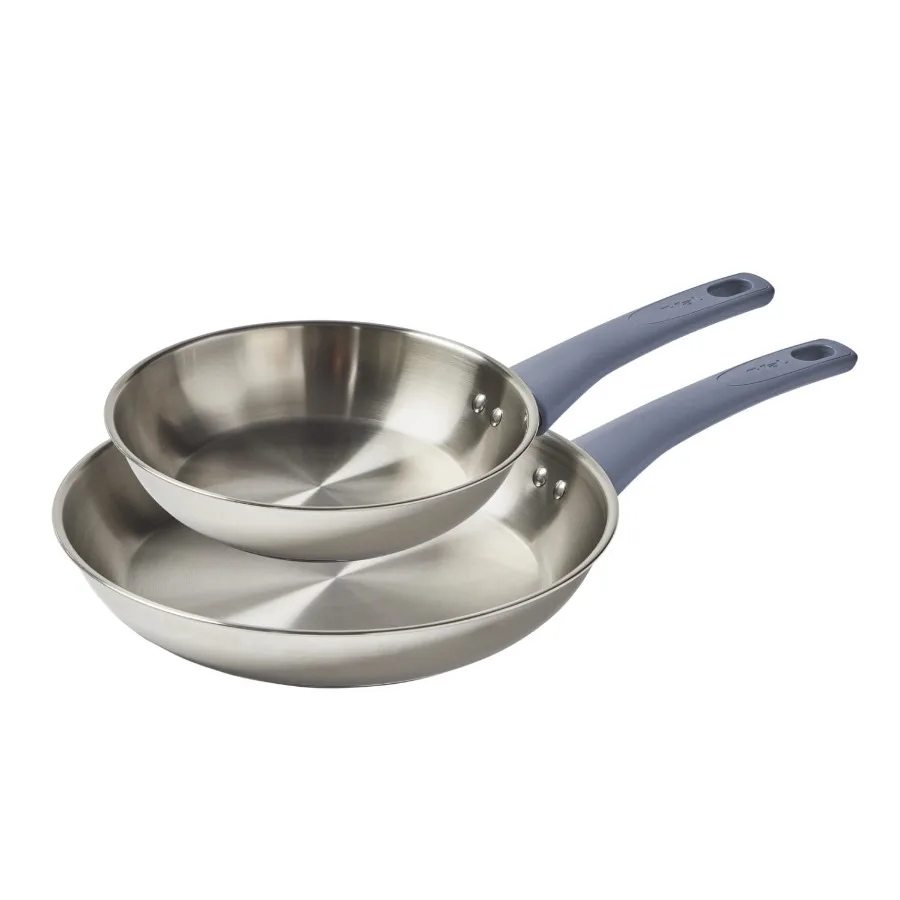 Daily Cook Stainless Steel Cookware Collection, 8 Inch and 10.5 Inch Frypan Set, Ocean Blue Handle
Daily Cook Stainless Steel Cookware Collection, 8 Inch and 10.5 Inch Frypan Set, Ocean Blue Handle