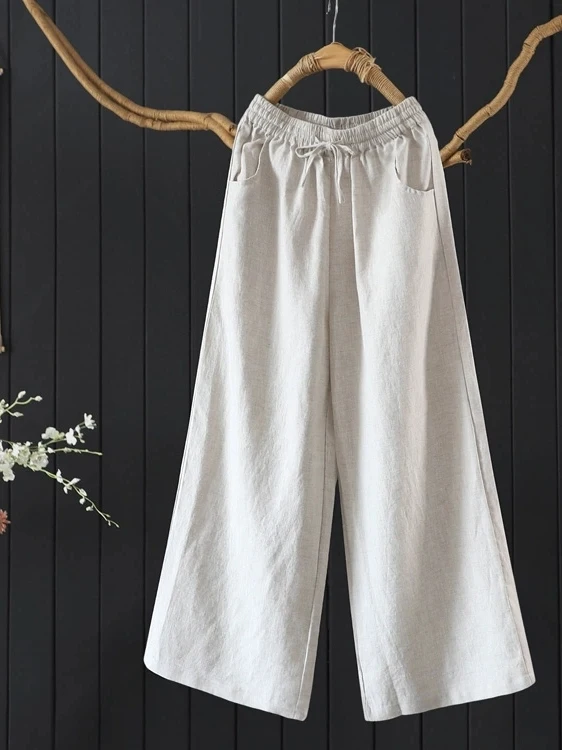Spring Summer Loose Slimming Color Linen Wide Leg Pants Women's Small Size Draping Cotton Linen Straight Tube Pants
Spring Summer Loose Slimming Color Linen Wide Leg Pants Women's Small Size Draping Cotton Linen Straight Tube Pants