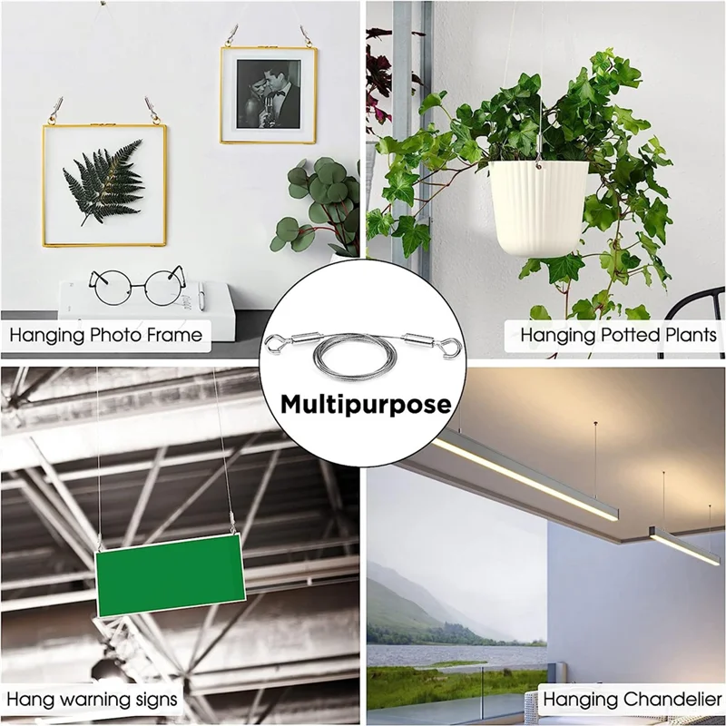 PA-Adjustable Picture Hanging Wire 4PCS Mirror Frame Kit - Heavy Duty Stainless Steel Wire Rope 3 Meter x
PA-Adjustable Picture Hanging Wire 4PCS Mirror Frame Kit - Heavy Duty Stainless Steel Wire Rope 3 Meter x