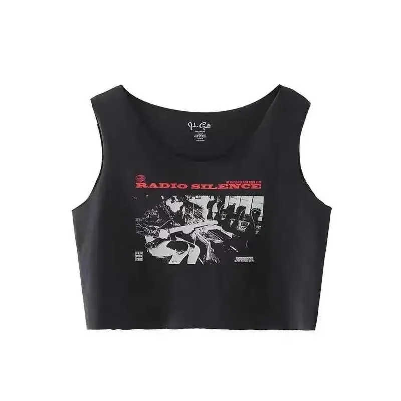 Summer New Women's Cool Personalized Rock Printed Short Suspender Sleeveless Vest Hot Girl Street Style
Summer New Women's Cool Personalized Rock Printed Short Suspender Sleeveless Vest Hot Girl Street Style