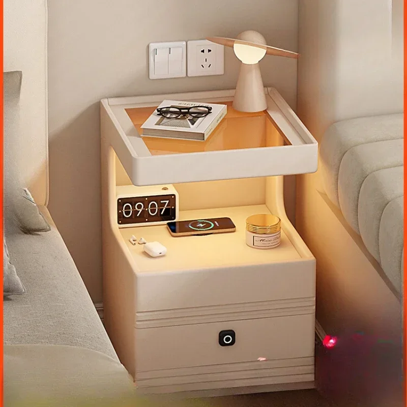 Light luxury high-end smart bedside table, wireless charging with lock, bedroom cream wind solid wood bedside cabinet
Light luxury high-end smart bedside table, wireless charging with lock, bedroom cream wind solid wood bedside cabinet