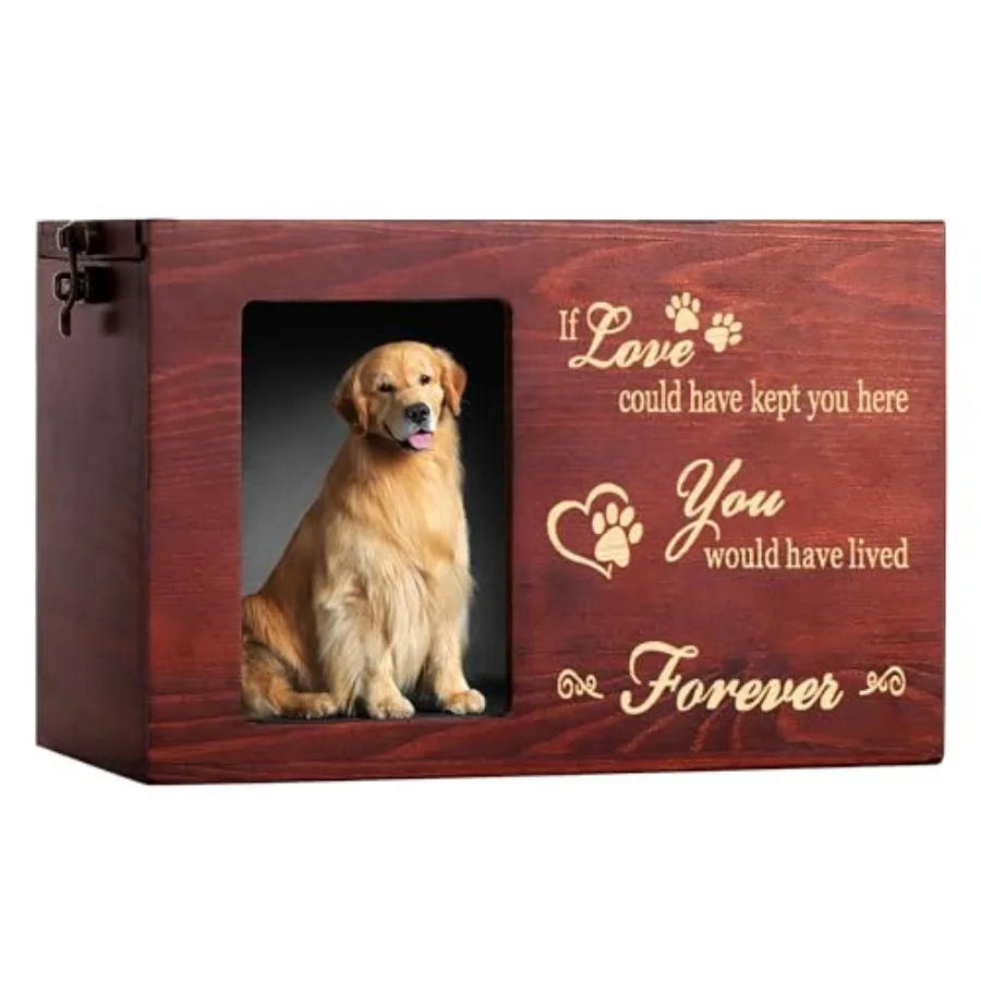 Pet Memorial Urns for Dog or Cat Ashes, Large Wooden Funeral Cremation Urns with Photo Frame, Keepsake Memory Box with Black Fl
Pet Memorial Urns for Dog or Cat Ashes, Large Wooden Funeral Cremation Urns with Photo Frame, Keepsake Memory Box with Black Fl