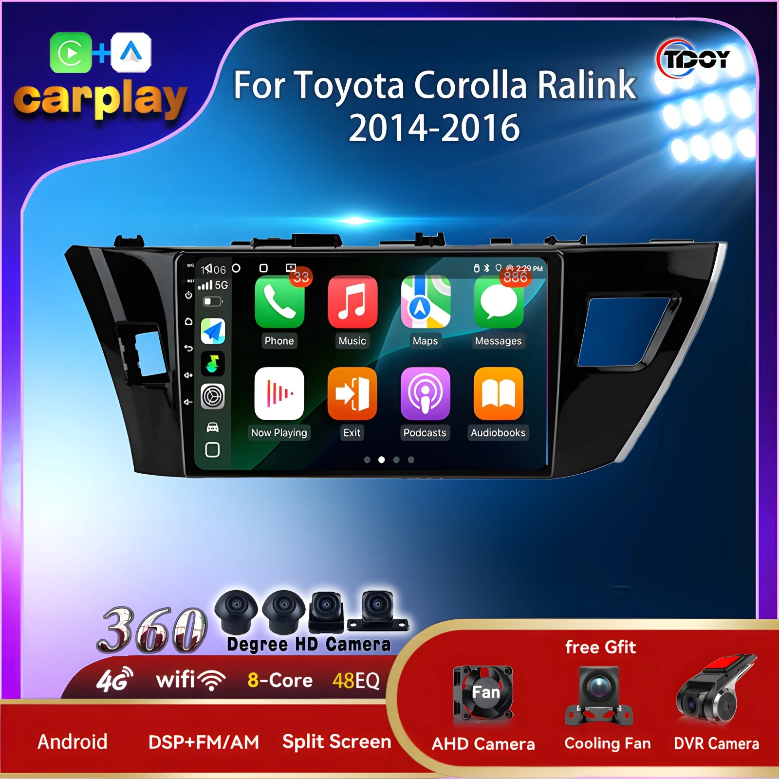 Car Radio For Toyota Corolla Ralink 2014-2016 Carplay Android Multimedia Head Unit Automotive Car Video Player Android Auto wifi
Car Radio For Toyota Corolla Ralink 2014-2016 Carplay Android Multimedia Head Unit Automotive Car Video Player Android Auto wifi
