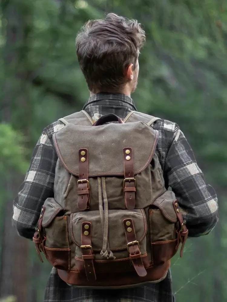 Men's Vintage Canvas Backpacks Men's Laptop Backpack Large Capacity Casual Travel Bag Man Schoolbag for Teenager Commuter Bag
Men's Vintage Canvas Backpacks Men's Laptop Backpack Large Capacity Casual Travel Bag Man Schoolbag for Teenager Commuter Bag