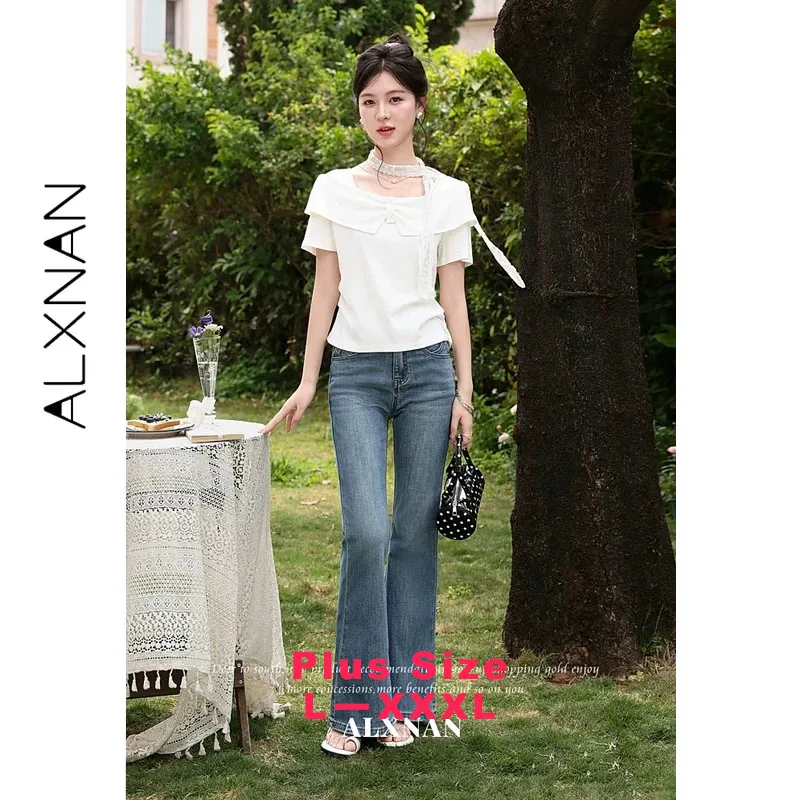 ALXNAN Plus Size Women's White T-shirt Summer Square Neck Bow Short Sleeve T-shirts 2026 Fashion Elegant Knit Tops Ladies D63731
ALXNAN Plus Size Women's White T-shirt Summer Square Neck Bow Short Sleeve T-shirts 2026 Fashion Elegant Knit Tops Ladies D63731