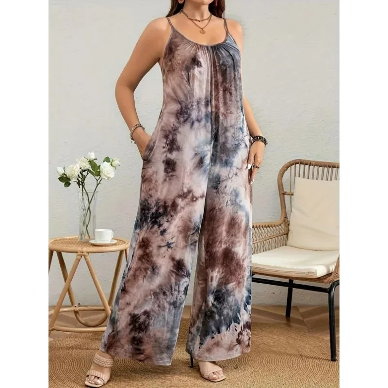 European and American Style Sleeveless Camisole Wide-Leg Long Pants Jumpsuit Printed Casual Vacation One-Piece Pants
European and American Style Sleeveless Camisole Wide-Leg Long Pants Jumpsuit Printed Casual Vacation One-Piece Pants