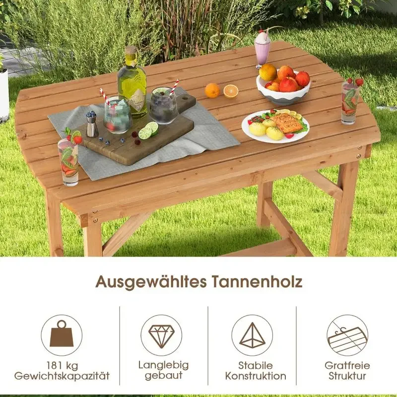 Outdoor Fir Wood Dining Table with 1.5 Inch Umbrella Hole
Outdoor Fir Wood Dining Table with 1.5 Inch Umbrella Hole