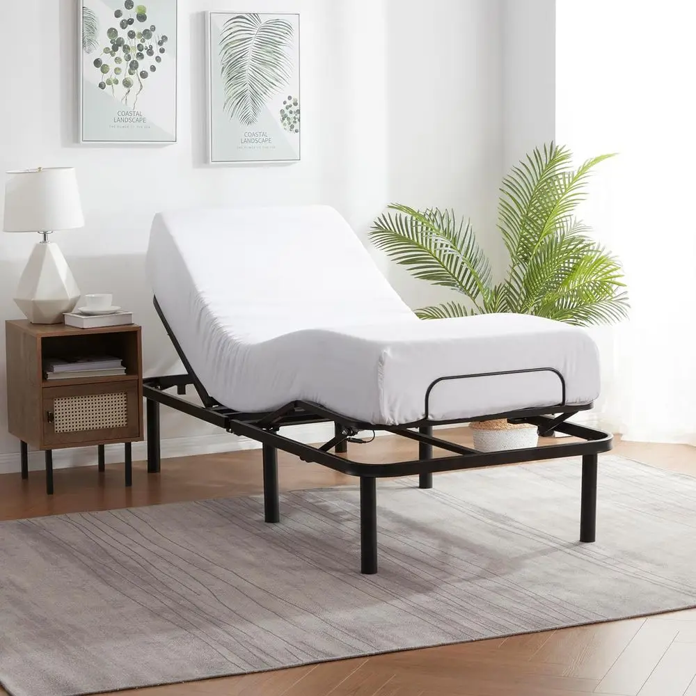 Adjustable Metal Bed Base, Wireless Remote, Twin XL Size, 38 W x 80 L x 15 H, Motorized Head and Foot Incline, Easy Assembly
Adjustable Metal Bed Base, Wireless Remote, Twin XL Size, 38 W x 80 L x 15 H, Motorized Head and Foot Incline, Easy Assembly