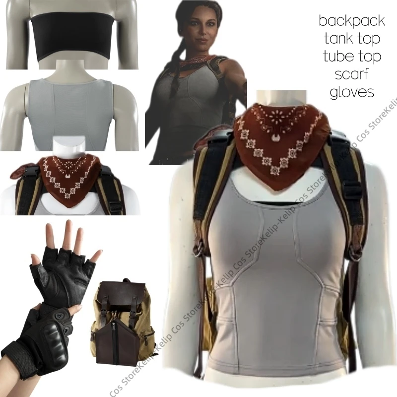Lara Cosplay Costume Tomb Raider Survival Vest Top Scarf Gloves Backpack Outfit Set For Adult Women Halloween Carnival
Lara Cosplay Costume Tomb Raider Survival Vest Top Scarf Gloves Backpack Outfit Set For Adult Women Halloween Carnival