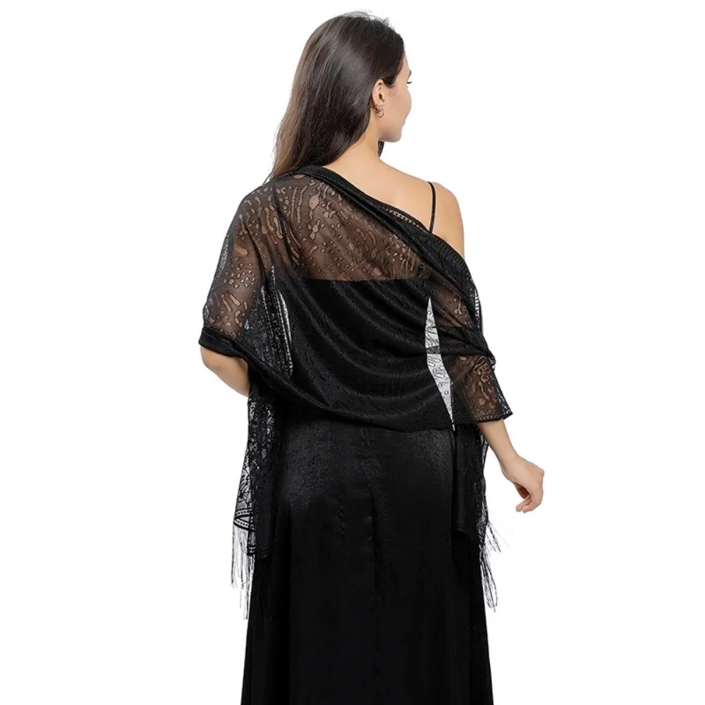 Fashion Tassel Patchwork Women Tulle Shawl Cardigans Multicolored Evening Prom Cape Hollow Lace Women's Scarf Party
Fashion Tassel Patchwork Women Tulle Shawl Cardigans Multicolored Evening Prom Cape Hollow Lace Women's Scarf Party
