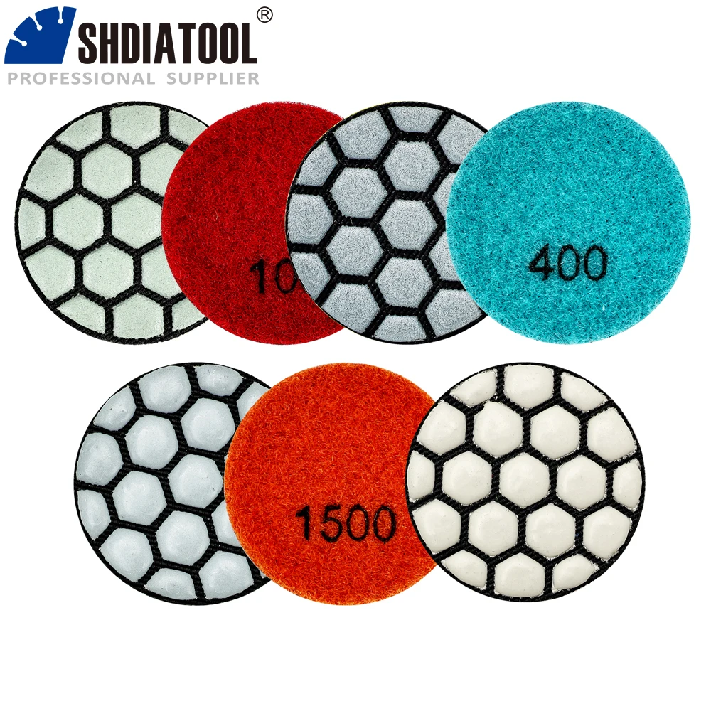 SHDIATOOL 7Pcs Dia50mm Diamond Polishing Pads Resin Sanding Disc Set For Granite Stone Marble 2Inch Mini Flexible Polisher Pad
SHDIATOOL 7Pcs Dia50mm Diamond Polishing Pads Resin Sanding Disc Set For Granite Stone Marble 2Inch Mini Flexible Polisher Pad