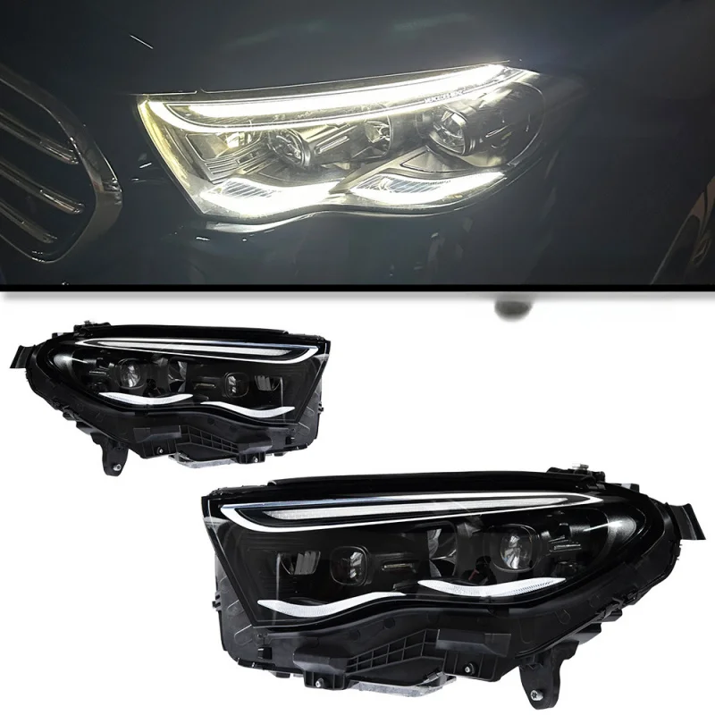 For Mercedes-Benz E-Class W214 headlight assembly, LED bi-xenon projector headlights, daytime running lights, and turn signals.
For Mercedes-Benz E-Class W214 headlight assembly, LED bi-xenon projector headlights, daytime running lights, and turn signals.