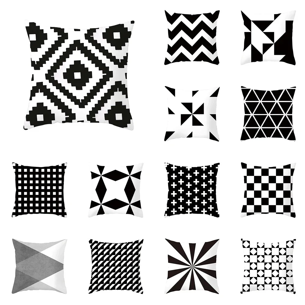 black and white checkered geometric wave stripe printed pillowcase for home living room sofa decoration polyester
black and white checkered geometric wave stripe printed pillowcase for home living room sofa decoration polyester
