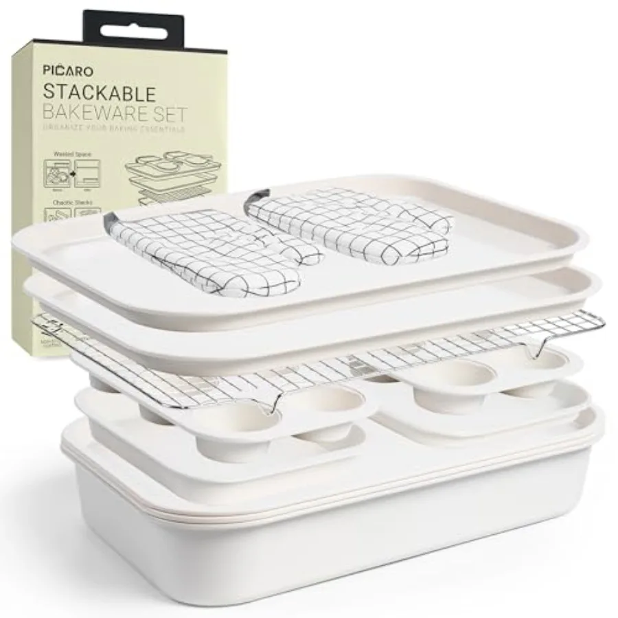 Набор посуды PICARO из 13 предметов: антипригарные формы из углеродистой стали, штабелируемые, экономящие место – формы для печенья, 12-секционные формы для кексов, противень для запекания PT
Набор посуды PICARO из 13 предметов: антипригарные формы из углеродистой стали, штабелируемые, экономящие место – формы для печенья, 12-секционные формы для кексов, противень для запекания PT