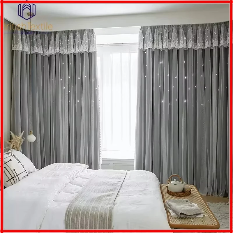 Korean Style Curtains for Living Room Bedroom Hollow Star Curtain Double Layer Lace Cloth Tulle Integrated Balcony Customization
Korean Style Curtains for Living Room Bedroom Hollow Star Curtain Double Layer Lace Cloth Tulle Integrated Balcony Customization