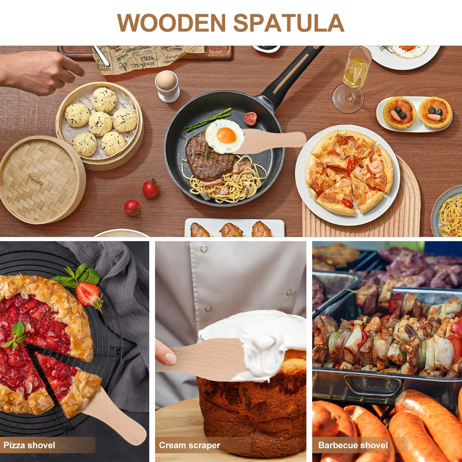 6Pcs Wooden Spatula Set Premium Safe Heat-Resistant Multi-Purpose Baking Cooking Tool Non-Stick Smooth Edges Ergonomic
6Pcs Wooden Spatula Set Premium Safe Heat-Resistant Multi-Purpose Baking Cooking Tool Non-Stick Smooth Edges Ergonomic