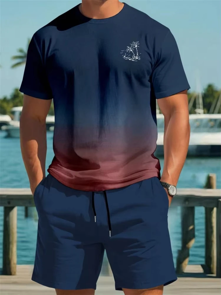 Gradient Printing Tracksuit Men's Short Sleeve Shorts Sets Hawaiian Fashion Suit Summer Casual Outdoor Beach 2pcs Men Clothing
Gradient Printing Tracksuit Men's Short Sleeve Shorts Sets Hawaiian Fashion Suit Summer Casual Outdoor Beach 2pcs Men Clothing