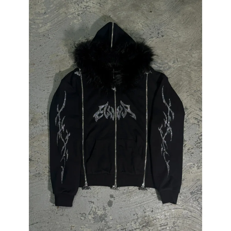 Y2K Gothic Retro Loose Casual Hooded Zipper Jacket Vintage Streetwear Aesthetic Oversized Hip Hop Coat
Y2K Gothic Retro Loose Casual Hooded Zipper Jacket Vintage Streetwear Aesthetic Oversized Hip Hop Coat