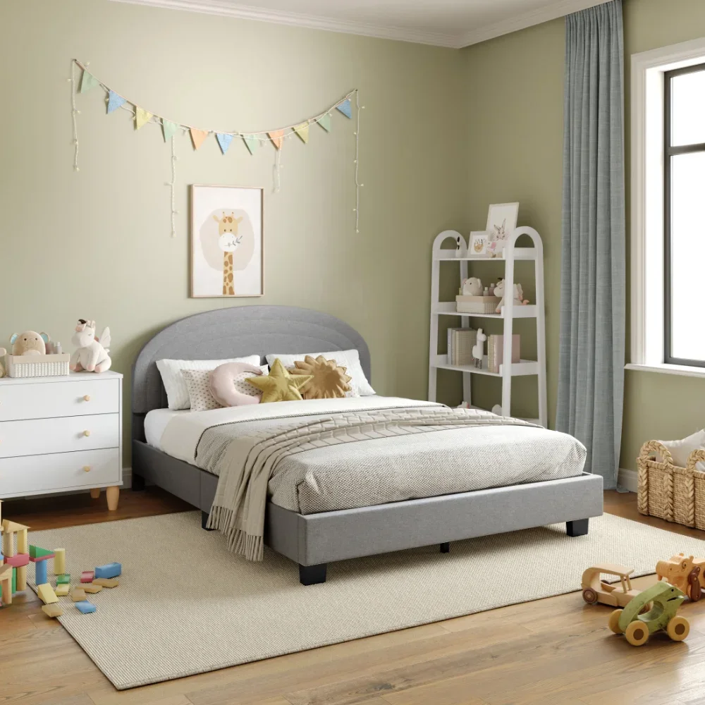 Full Size Children Beds,Kids Full-Size Platform Bed with Curved Channel Stitched Headboard
Full Size Children Beds,Kids Full-Size Platform Bed with Curved Channel Stitched Headboard
