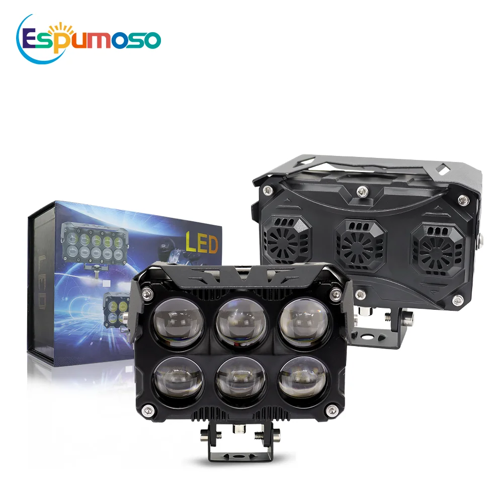 6 Lens Dual Color Auxiliary Motorcycle Spotlight Fog Lamps High Power Headlights with Fan Driving Lamp for Car Truck SUV UTV
6 Lens Dual Color Auxiliary Motorcycle Spotlight Fog Lamps High Power Headlights with Fan Driving Lamp for Car Truck SUV UTV