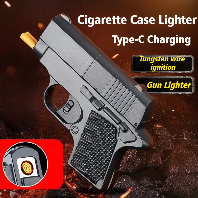 Toys Gun Cigarette Case Lighter Windproof Silent Ignition Tungsten Wire Type-C Charging Cigarette Lighters & Smoking Accessories
Toys Gun Cigarette Case Lighter Windproof Silent Ignition Tungsten Wire Type-C Charging Cigarette Lighters & Smoking Accessories