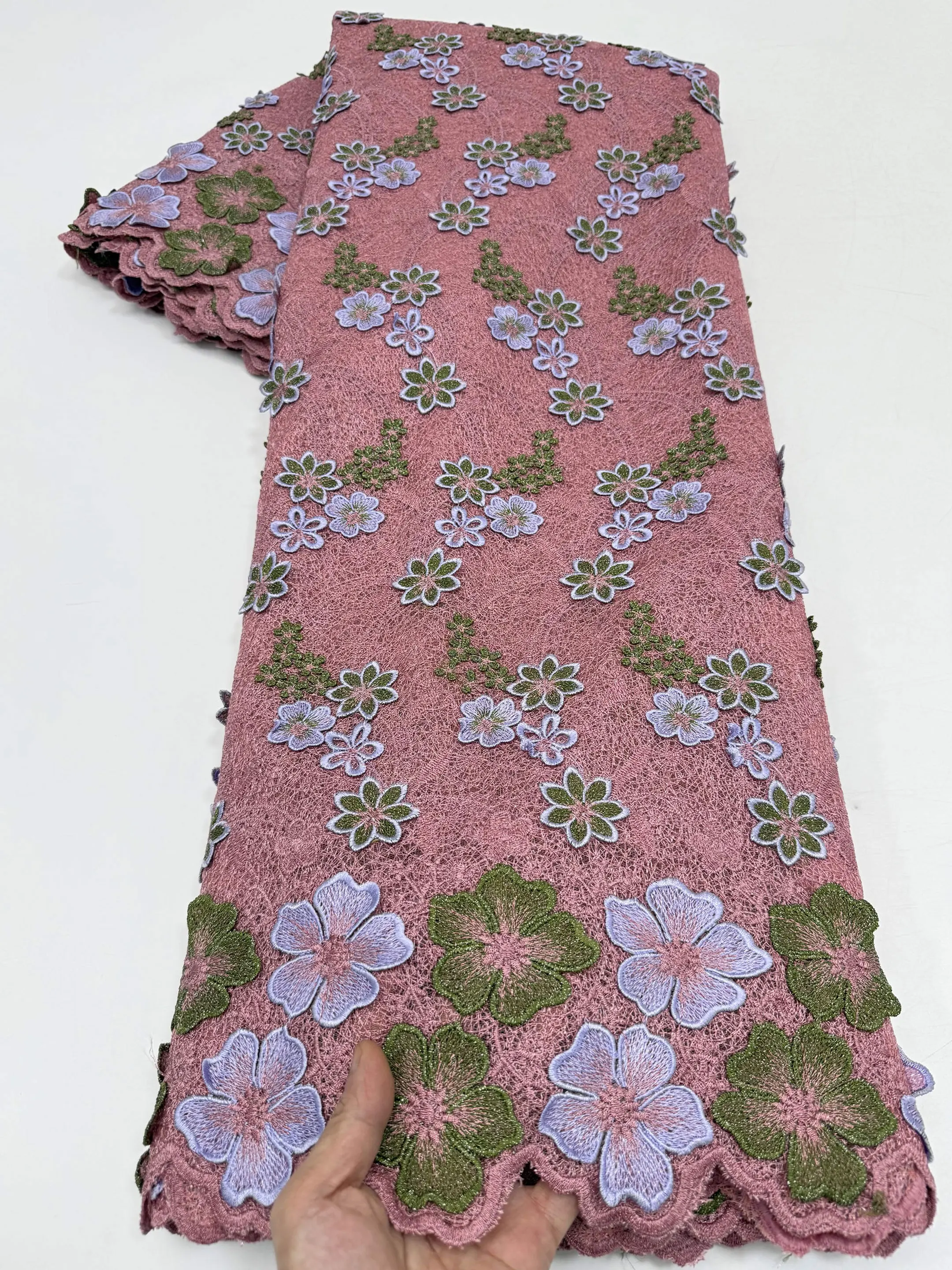 Wholesale African 3d Applique Cord Lace Fabric High Quality Nigerian Guipure Cord Lace for Wedding Dress
Wholesale African 3d Applique Cord Lace Fabric High Quality Nigerian Guipure Cord Lace for Wedding Dress