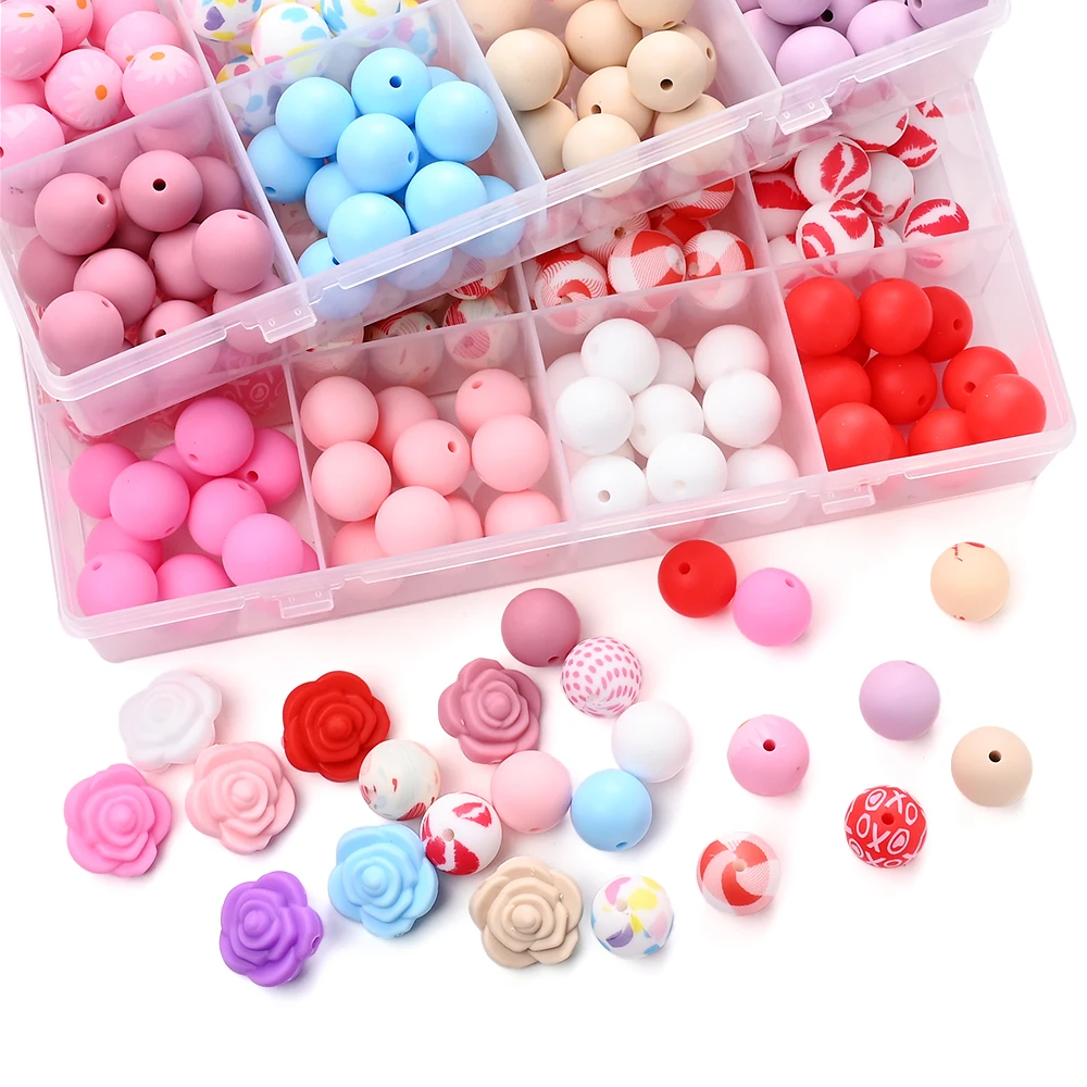 104Pcs Silicone Bead Set Printed Round Flower Shaped Beads For DIY Pacifier Chain And Baby Molar Necklace Making Jewelry Making
104Pcs Silicone Bead Set Printed Round Flower Shaped Beads For DIY Pacifier Chain And Baby Molar Necklace Making Jewelry Making