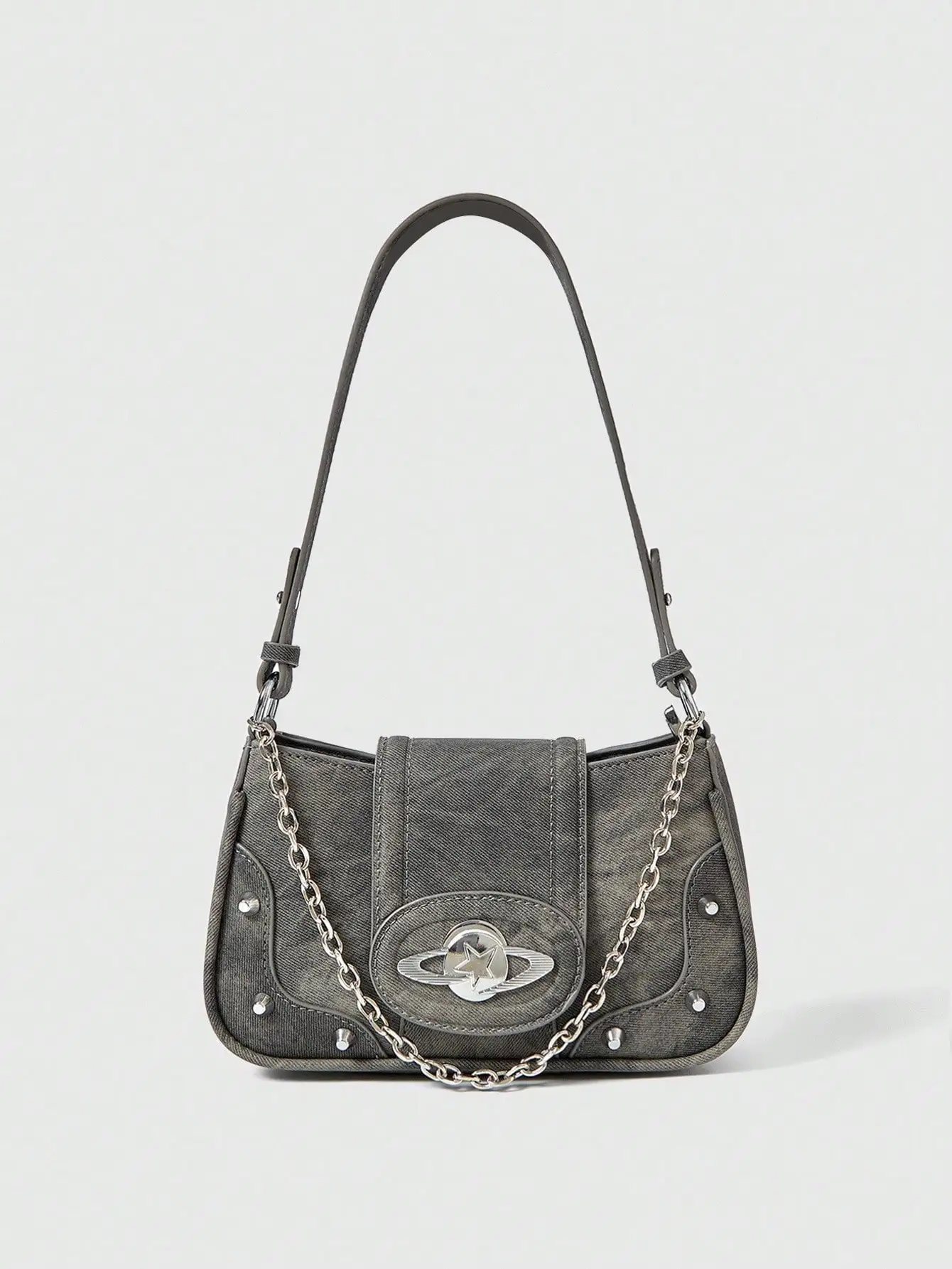 Grunge Punk Vintage Personalized Cosmic Decorated Women's Shoulder Bag, Crossbody Bag With Large Capacity, Y2K Style Casual Adjustable Strap Versatile Handbag, Halloween Purse Perfect For Fancy Party Halloween Fashion & Gothic Fashion
Grunge Punk Vintage Personalized Cosmic Decorated Women's Shoulder Bag, Crossbody Bag With Large Capacity, Y2K Style Casual Adjustable Strap Versatile Handbag, Halloween Purse Perfect For Fancy Party Halloween Fashion & Gothic Fashion
