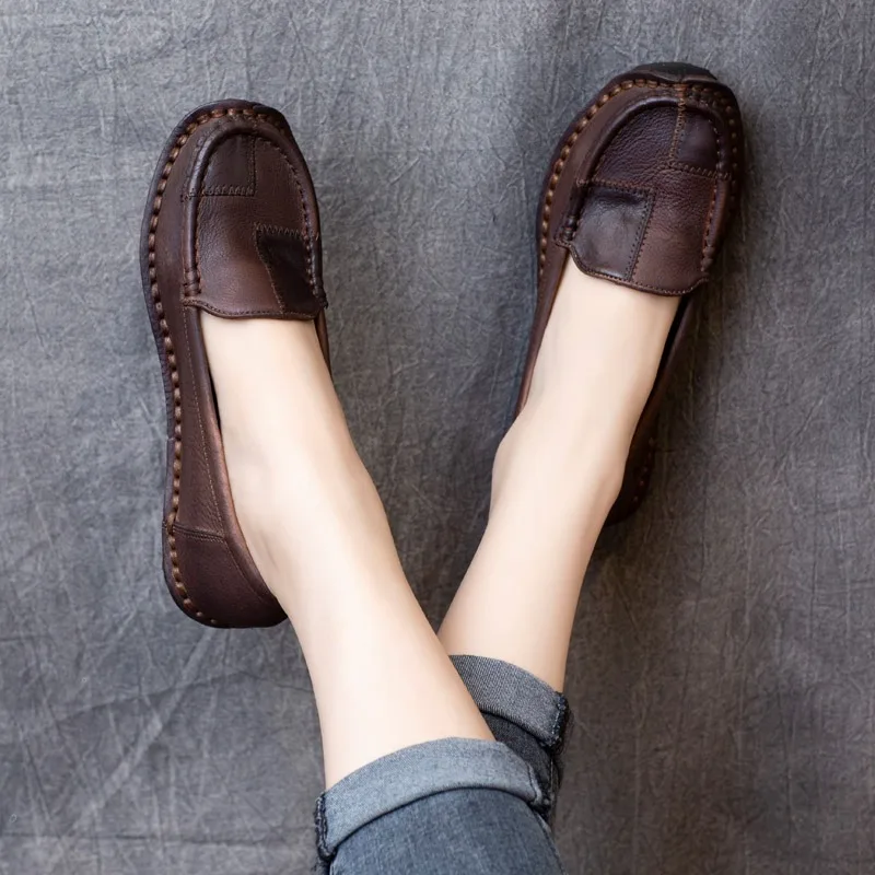 Birkuir Retro Mixed Colors Slip On Shoes Women Genuine Leather Flat Heel Round Toe Shoes Genuine Leather Loafers Soft Shoes 41
Birkuir Retro Mixed Colors Slip On Shoes Women Genuine Leather Flat Heel Round Toe Shoes Genuine Leather Loafers Soft Shoes 41