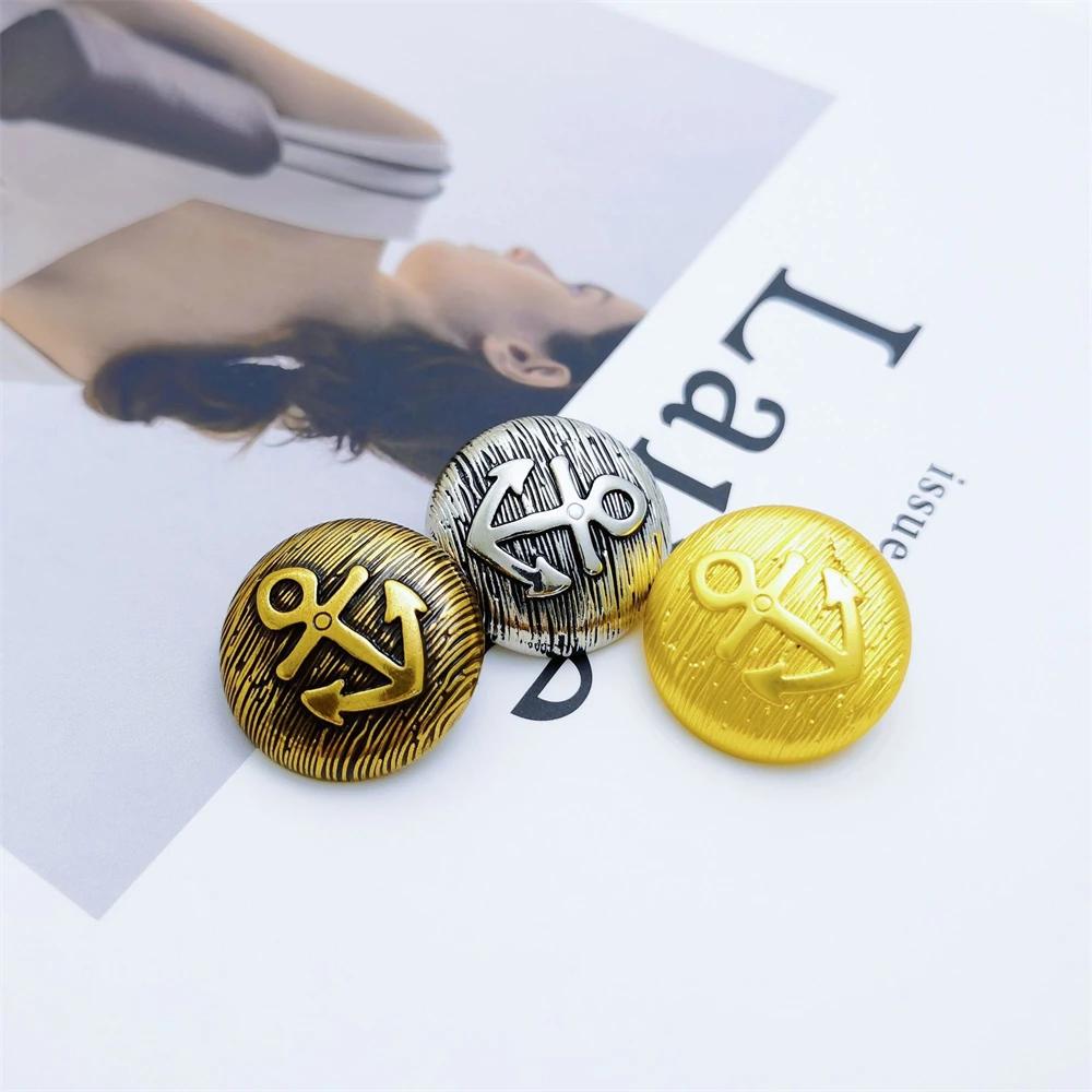 10pcs Vintage Striped Anchor Round Metal Buttons for Suits/Denim, 18/23mm, Gold/Silver/Antique Gold, Decorative Sewing Buttons
10pcs Vintage Striped Anchor Round Metal Buttons for Suits/Denim, 18/23mm, Gold/Silver/Antique Gold, Decorative Sewing Buttons