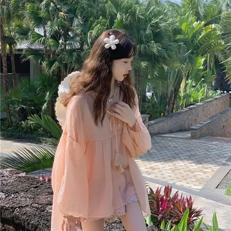 Gagarich Sweet Girl Thin Sunscreen Shirt Spring Summer 2025 New Design Sense Niche Loose Design Bubble Long Sleeved Top Women
Gagarich Sweet Girl Thin Sunscreen Shirt Spring Summer 2025 New Design Sense Niche Loose Design Bubble Long Sleeved Top Women