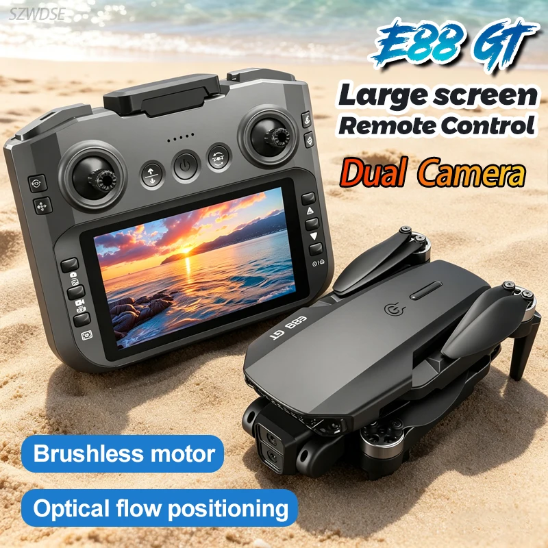 Brushless E88GT Screen Control Unmanned Aerial Vehicle Optical Flow Quadcopter Toy large Screen RC Electrically Aircraft UAV
Brushless E88GT Screen Control Unmanned Aerial Vehicle Optical Flow Quadcopter Toy large Screen RC Electrically Aircraft UAV