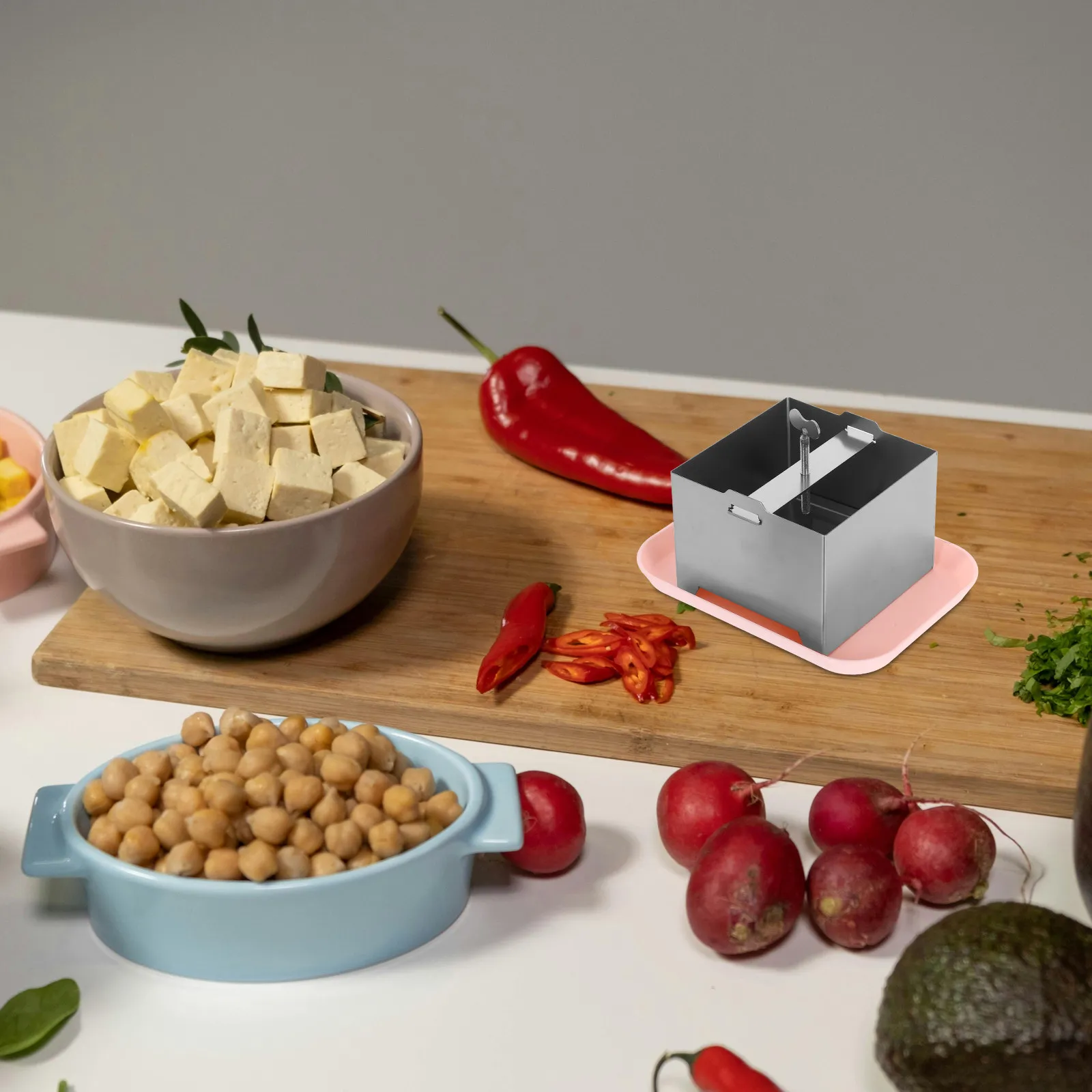 High Grade Stainless Steel Tofu Press Mould Tofu Making Mold for Bean Curd DIY Smooth Interior Sturdy Easy Clean Kitchen Cooking
High Grade Stainless Steel Tofu Press Mould Tofu Making Mold for Bean Curd DIY Smooth Interior Sturdy Easy Clean Kitchen Cooking