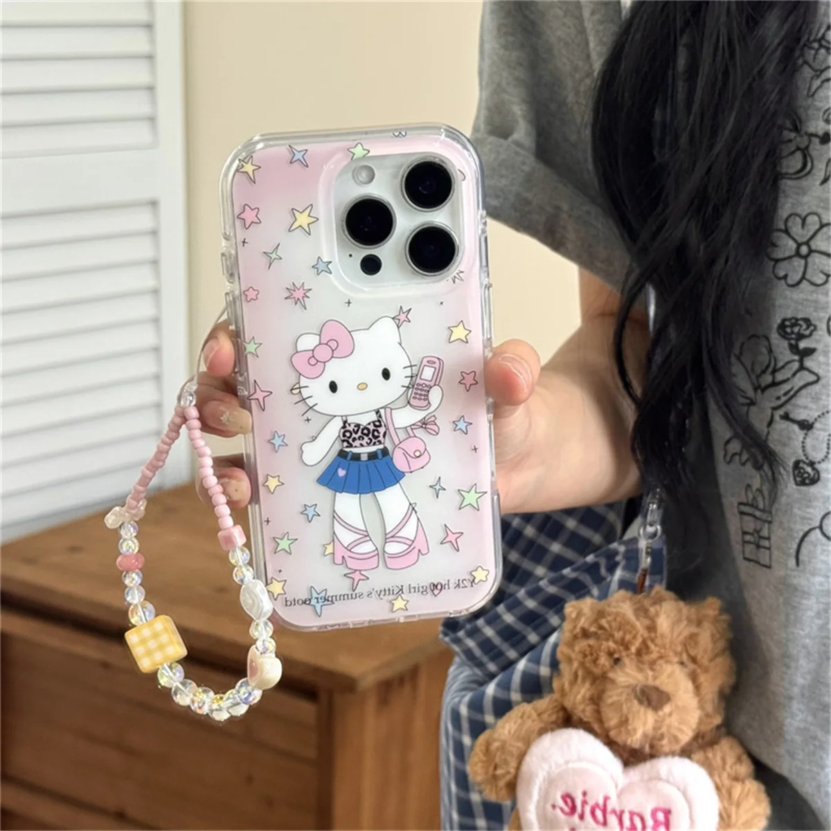 Korean Cute Hello Kitty Cat Phone Case For iphone 16 Pro 15 14 13 Pro Max Cover with Chain Shockproof Lovely Cases Funda
Korean Cute Hello Kitty Cat Phone Case For iphone 16 Pro 15 14 13 Pro Max Cover with Chain Shockproof Lovely Cases Funda