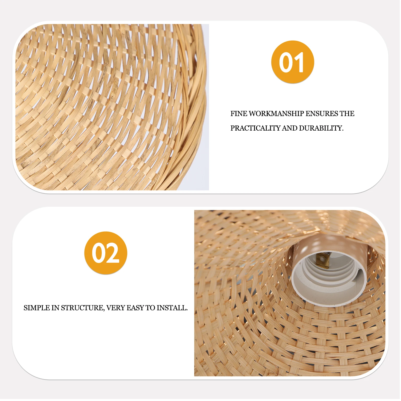 Bamboo Chandelier Straw Hat Shaped Ceiling Light Woven Lampshade Hanging Room Pendant Decor Durable Practical Creative Simple
Bamboo Chandelier Straw Hat Shaped Ceiling Light Woven Lampshade Hanging Room Pendant Decor Durable Practical Creative Simple
