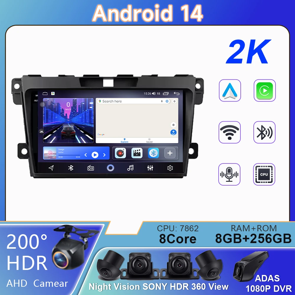 Android 14 Carplay Car Radio For MAZDA 2007 2008 2009 2010 - 2014 CX-7 CX7 CX 7 Navigation GPS Multimedia Player stereo wifi BT
Android 14 Carplay Car Radio For MAZDA 2007 2008 2009 2010 - 2014 CX-7 CX7 CX 7 Navigation GPS Multimedia Player stereo wifi BT