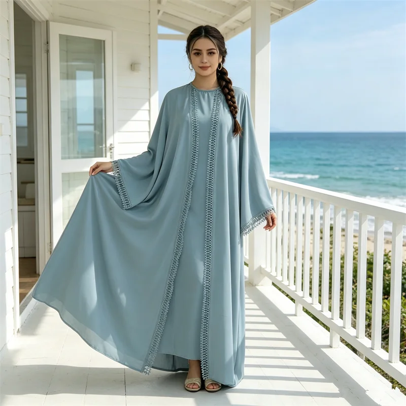 Lace Muslim Set Women Cardigan Dress Suit Dubai Abaya Turkey Kaftan Islam Jalabiya Kebaya Femme Marocain Caftan Kimono Ensembles
Lace Muslim Set Women Cardigan Dress Suit Dubai Abaya Turkey Kaftan Islam Jalabiya Kebaya Femme Marocain Caftan Kimono Ensembles