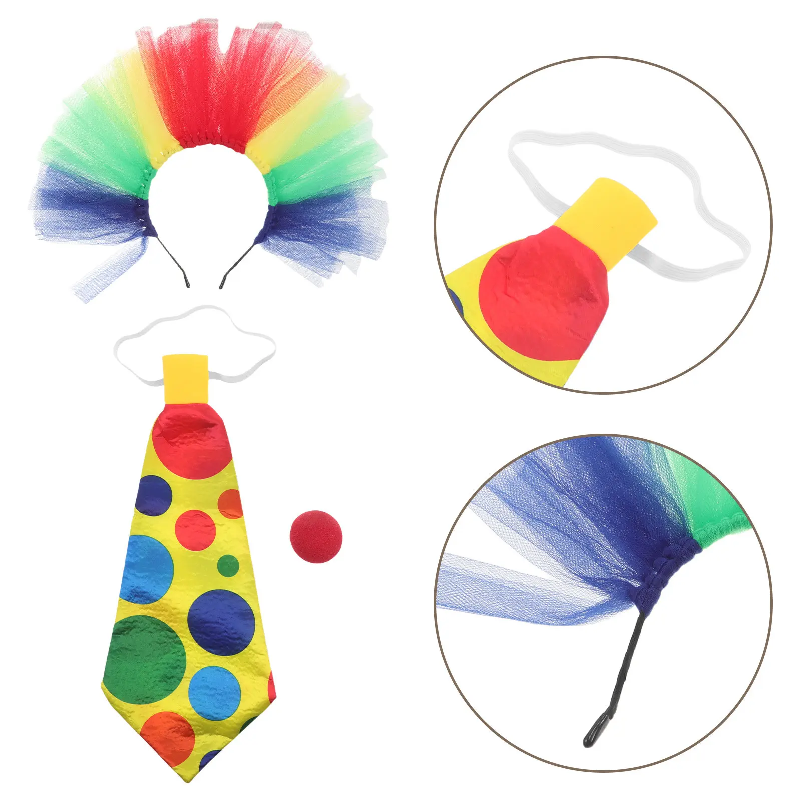 1Set Funny Clown Outfits with Tulle Rainbow Headband Red Clown Nose and Tie Soft Skinfriendly Costume Set for Birthday School
1Set Funny Clown Outfits with Tulle Rainbow Headband Red Clown Nose and Tie Soft Skinfriendly Costume Set for Birthday School