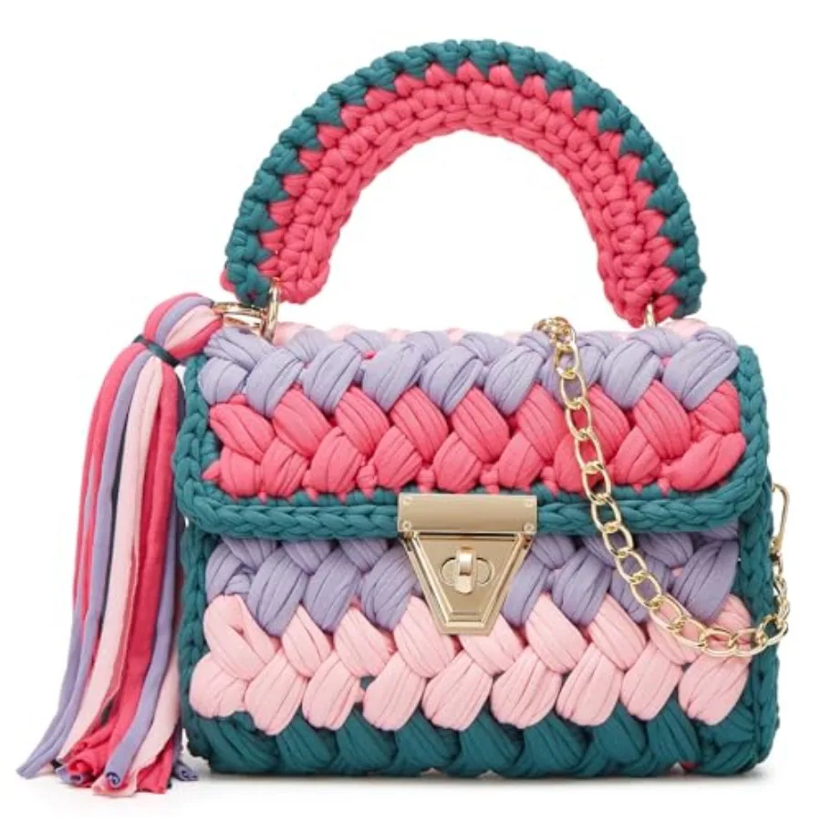 Chunky Yarn Knit Crochet Tote Purse Crossbody Bags for Women - Handwoven Evening Clutch Flap Shoulder Bag
Chunky Yarn Knit Crochet Tote Purse Crossbody Bags for Women - Handwoven Evening Clutch Flap Shoulder Bag
