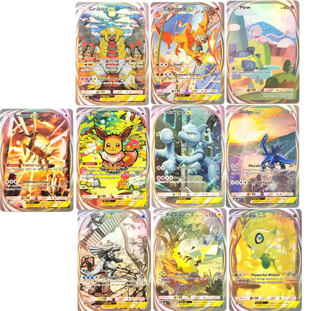 Карманные карты Pokemon PTCG «сделай сам», Immersive Giratina EEVEE Mewtwo Charizard Arceus Mew Celebi EX APP, коллекционная карта игр
Карманные карты Pokemon PTCG «сделай сам», Immersive Giratina EEVEE Mewtwo Charizard Arceus Mew Celebi EX APP, коллекционная карта игр